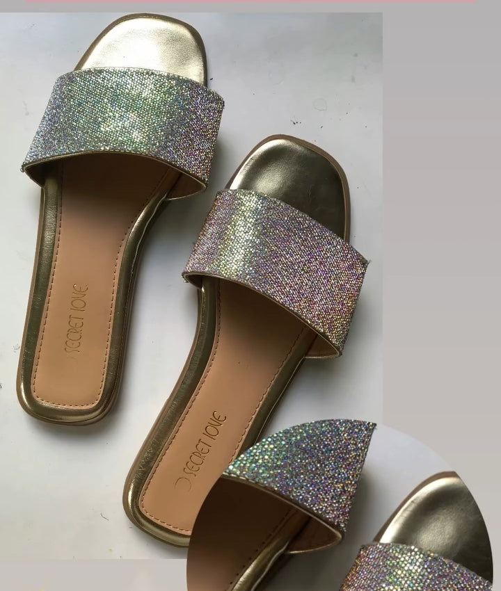 Once worn glitter flats ::: size 9