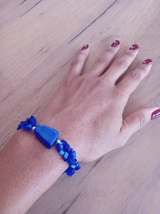 Electric blue stone bracelet *** double