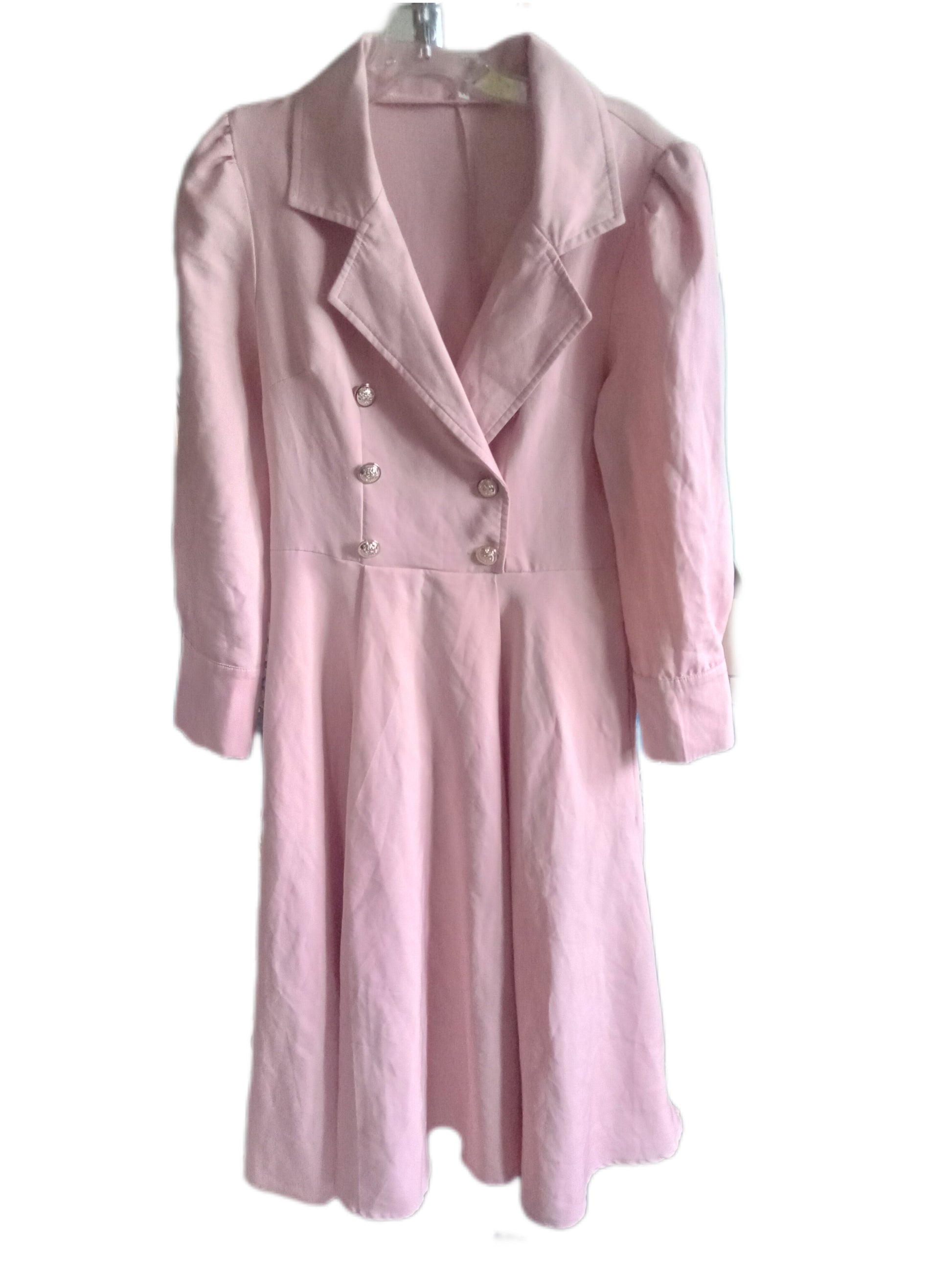 Pink blazer dress gold button  m