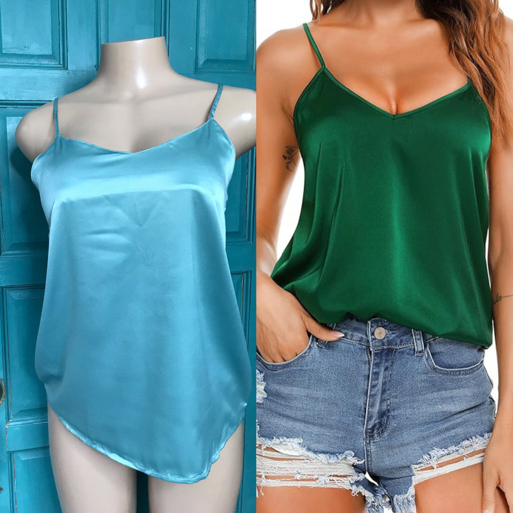 New teal slip blouse work / play...  M