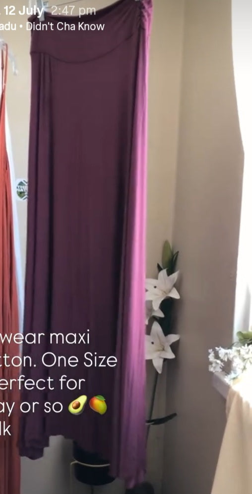 purple soft maxi skirt one size fit most