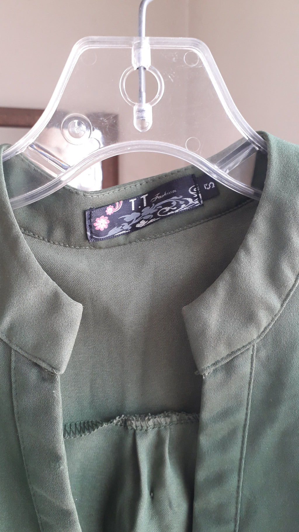 army green sleeveless jumpsuit ~~~ s