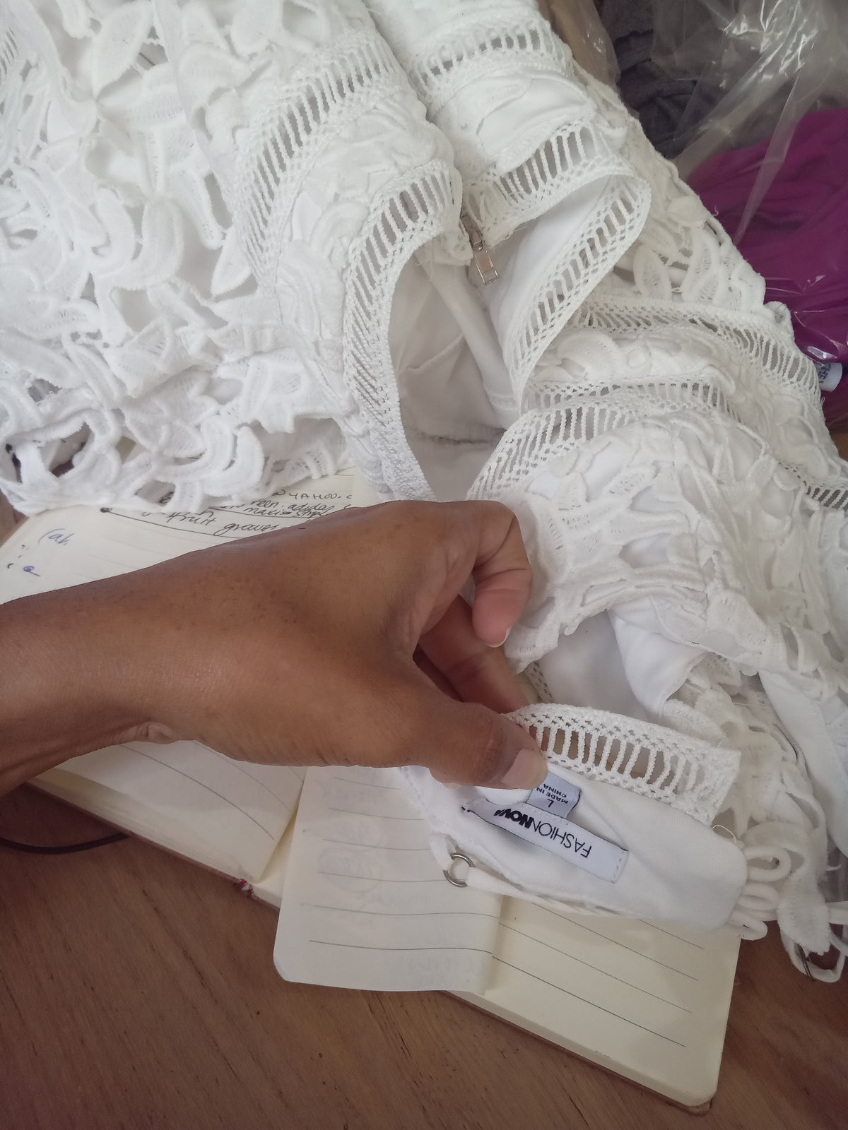 white lace spaghetti dress L