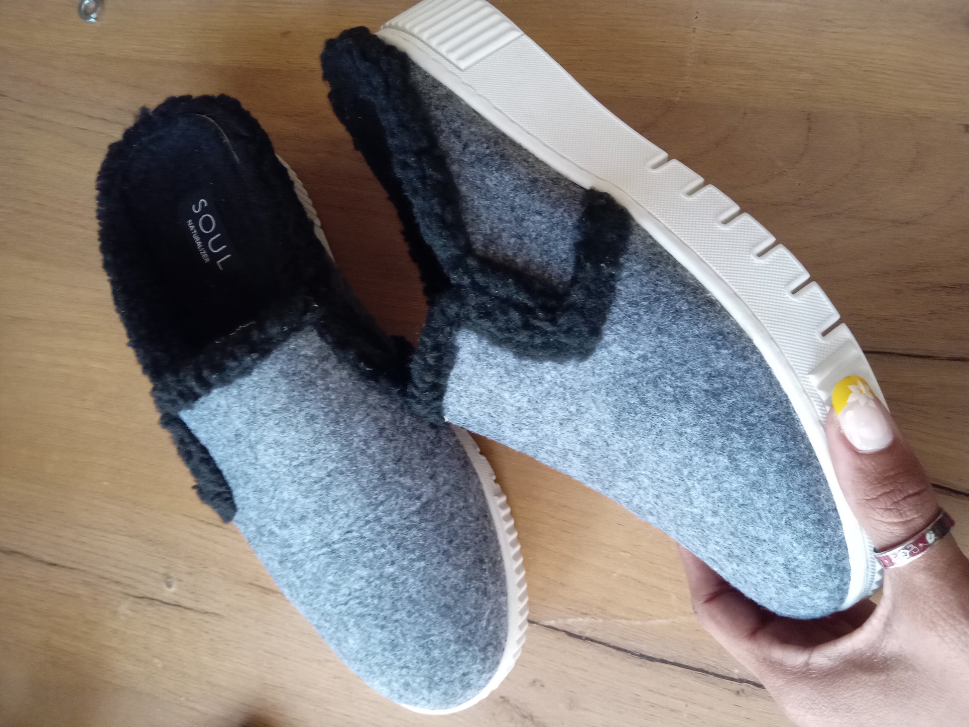 Grey black fussy loafers  /// size 8