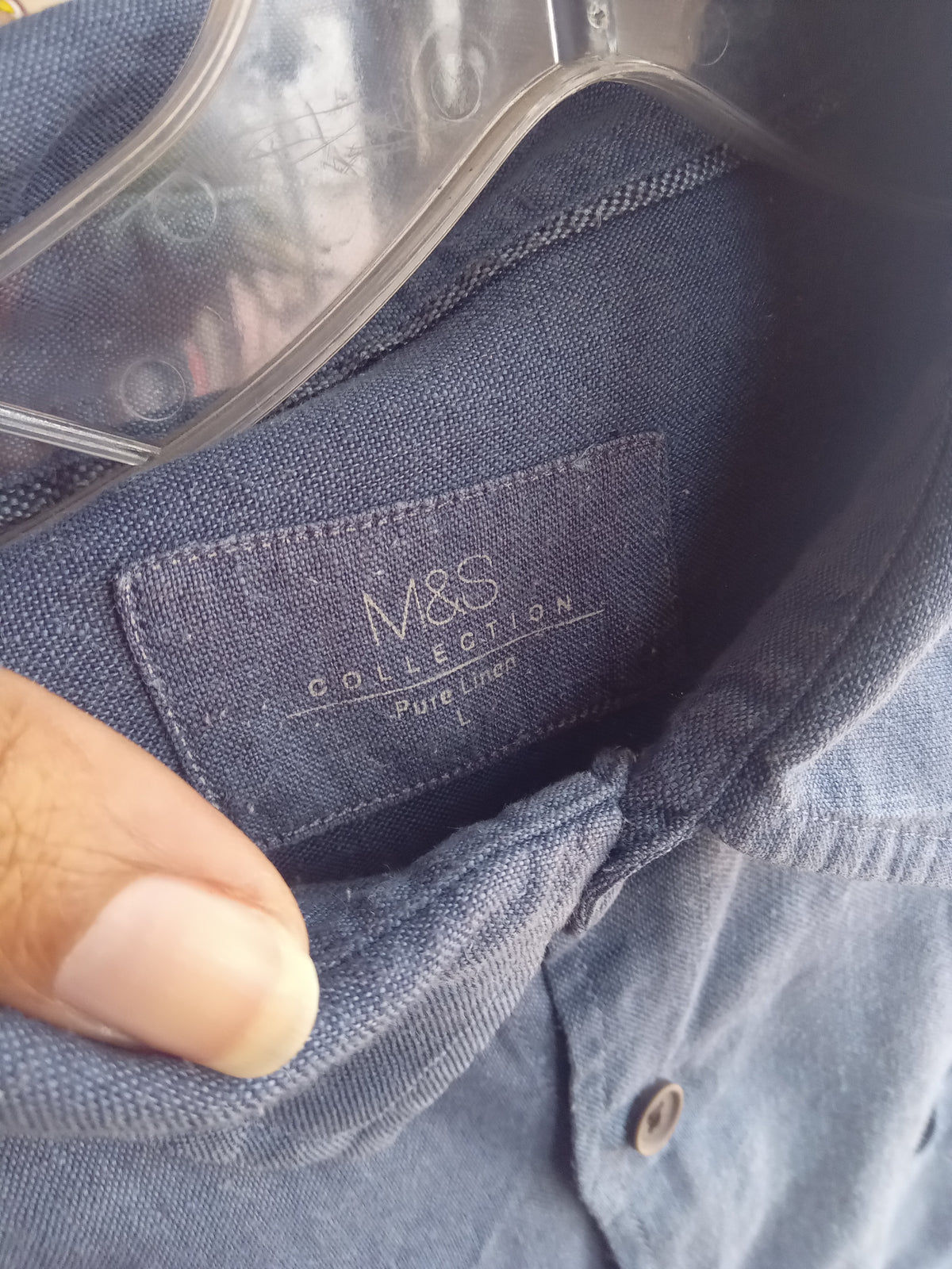 navy blue linen button shirt ...