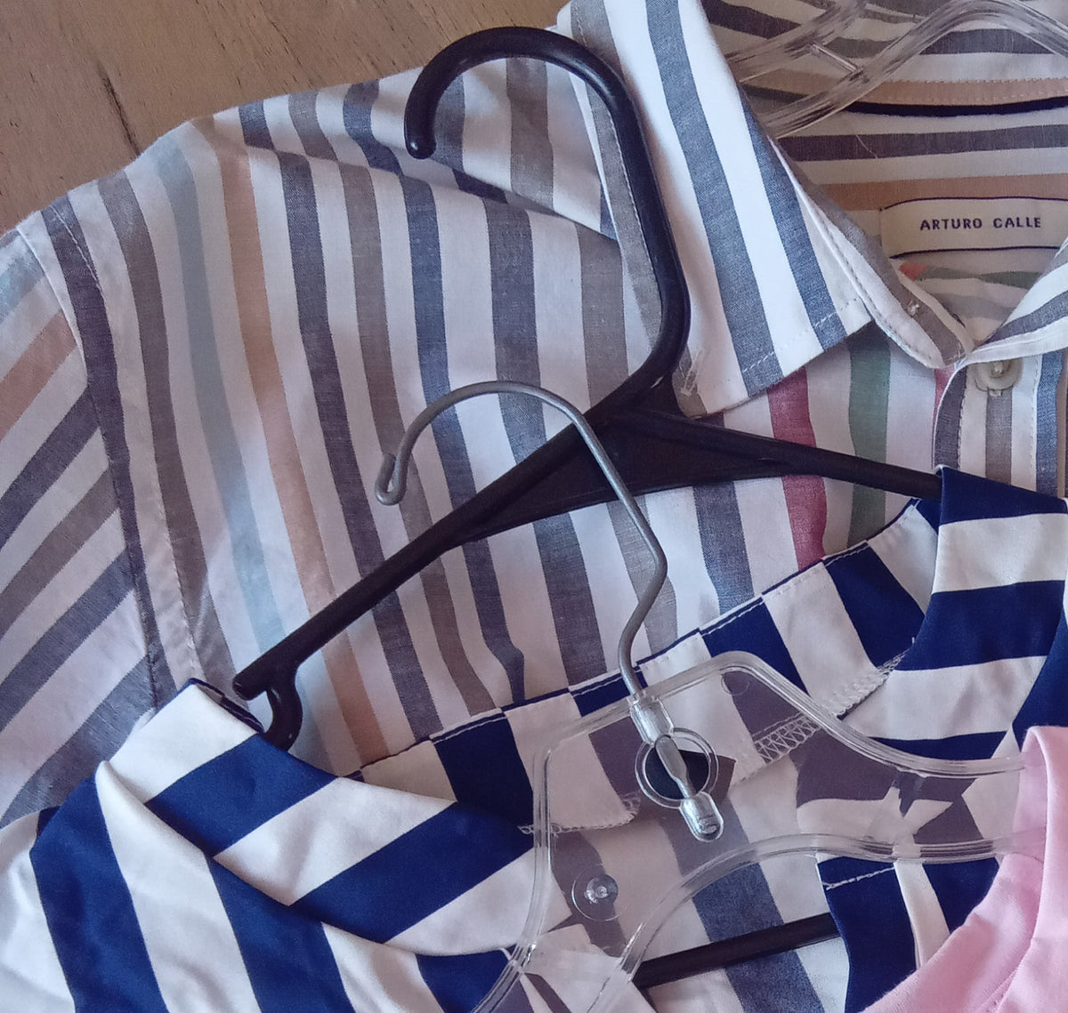 navy stripe sleeveless shirt professional L
