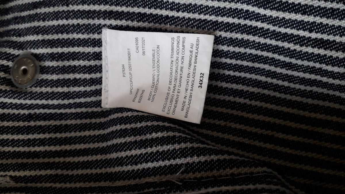 vintage Dickies navy stripe iconic overalls wide leg ::: L ^^^