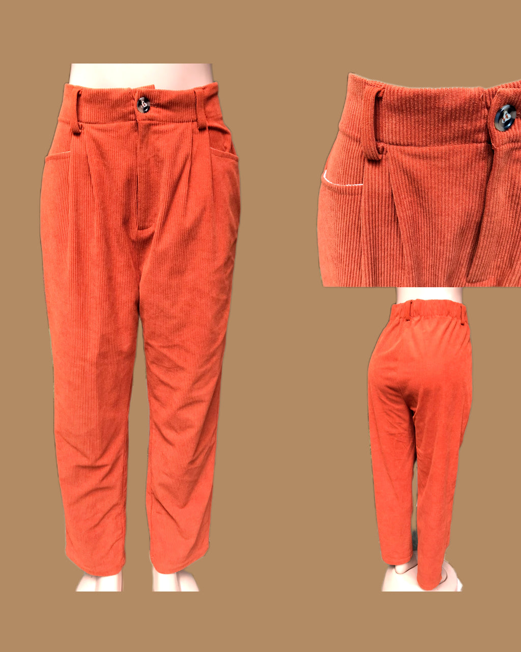 Rust corduroy pants ::: L