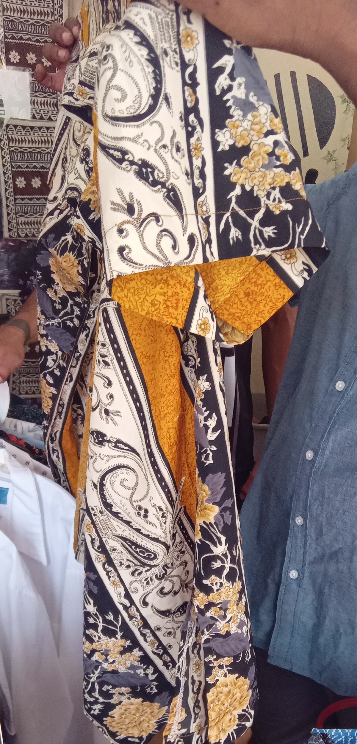 vintage black gold ornate print shirt