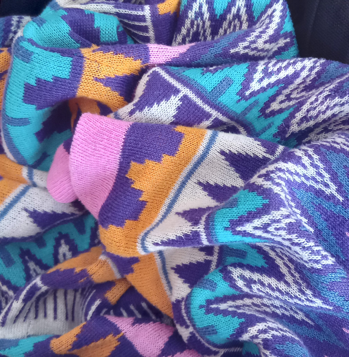 zigzag cardigan purple