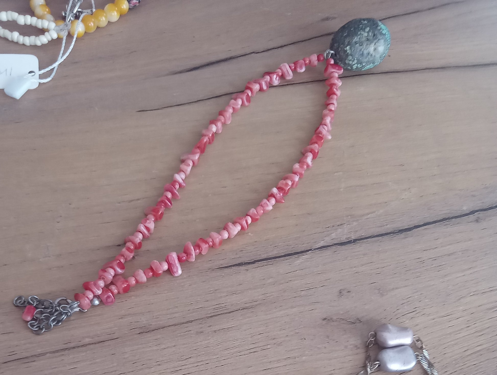 necklace red stone pendant