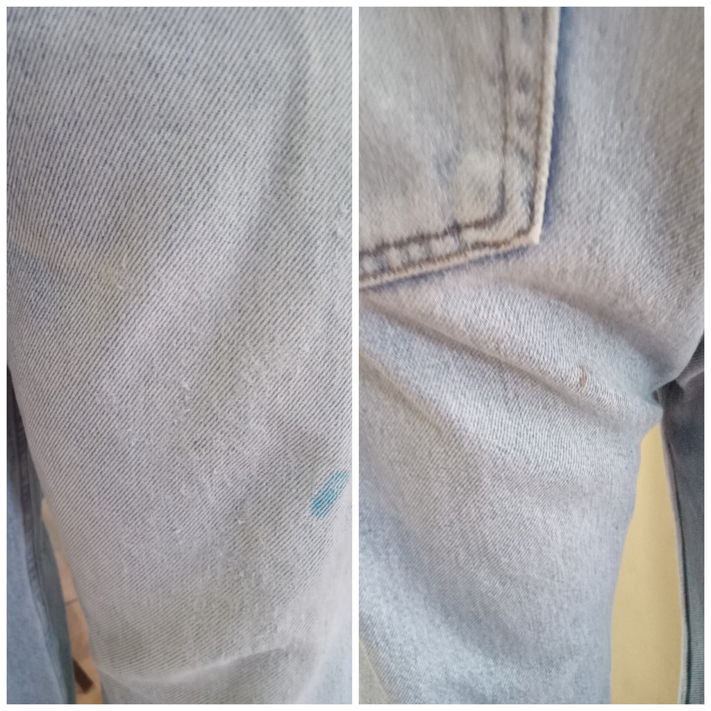 vintage light wash mom jeans distressed w34/ L :::