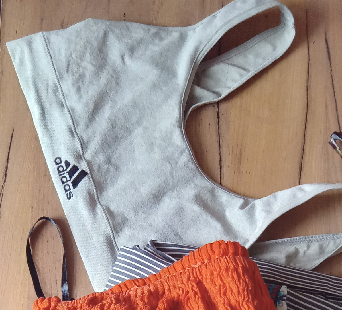 Grey Adidas exercise crop top