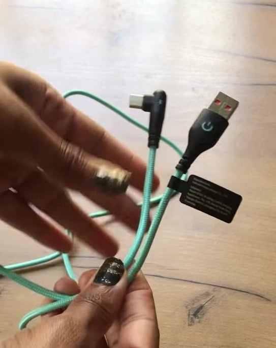 New Coral blue USB to USBC Charger 120W *** 5'