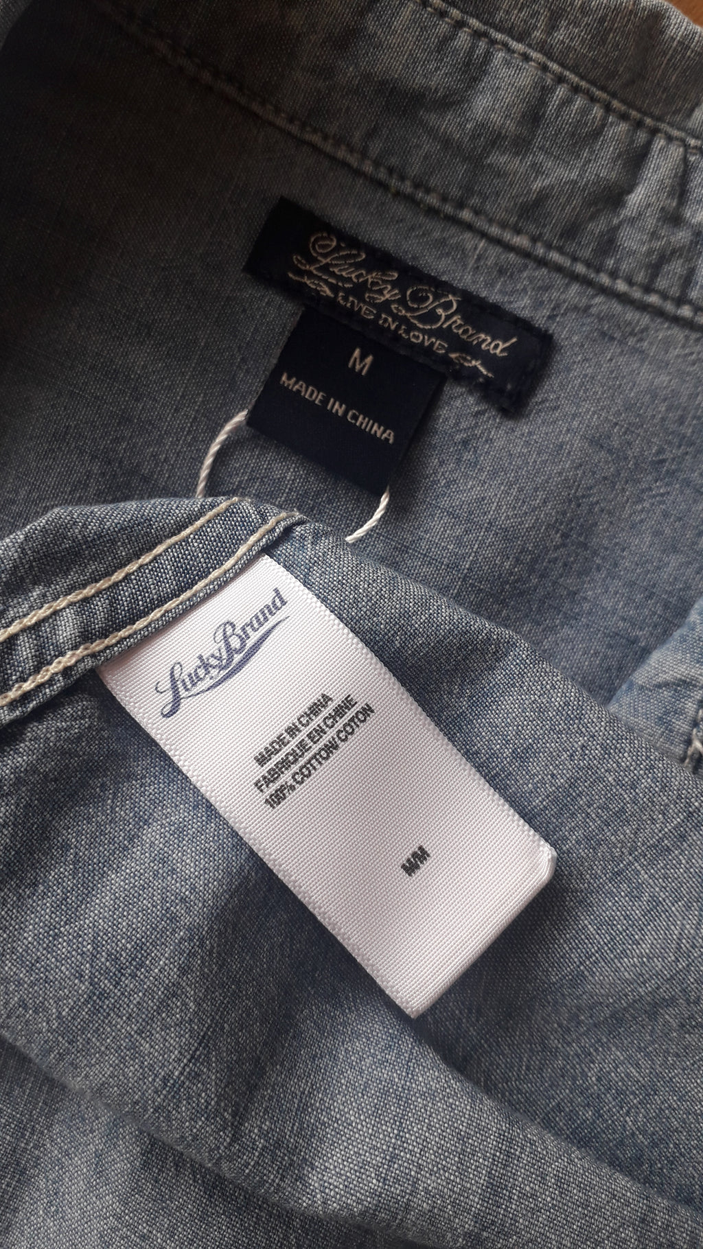retro light denim button shirt ... M to L