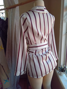 White professional stripe wrap blouse... s/mlll