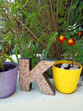 Load image into Gallery viewer, Wooden sequin letter K decor
