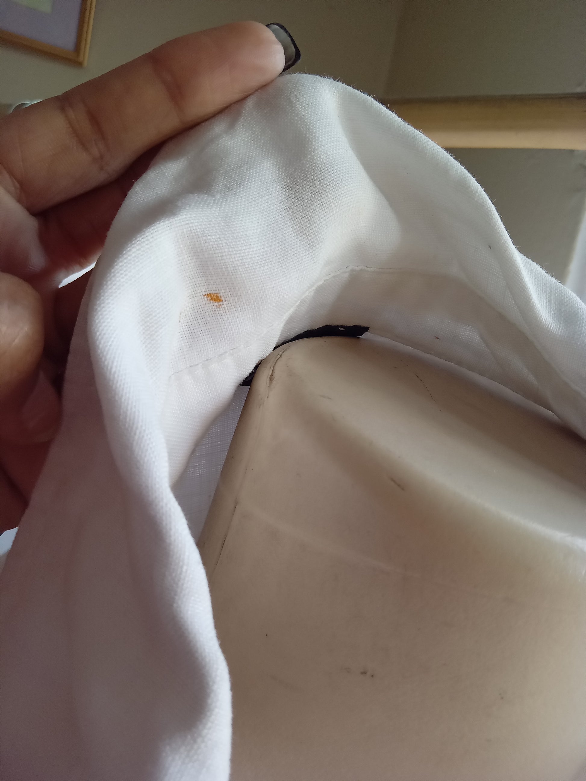 white linen romper with grommets ,,, m ~~~