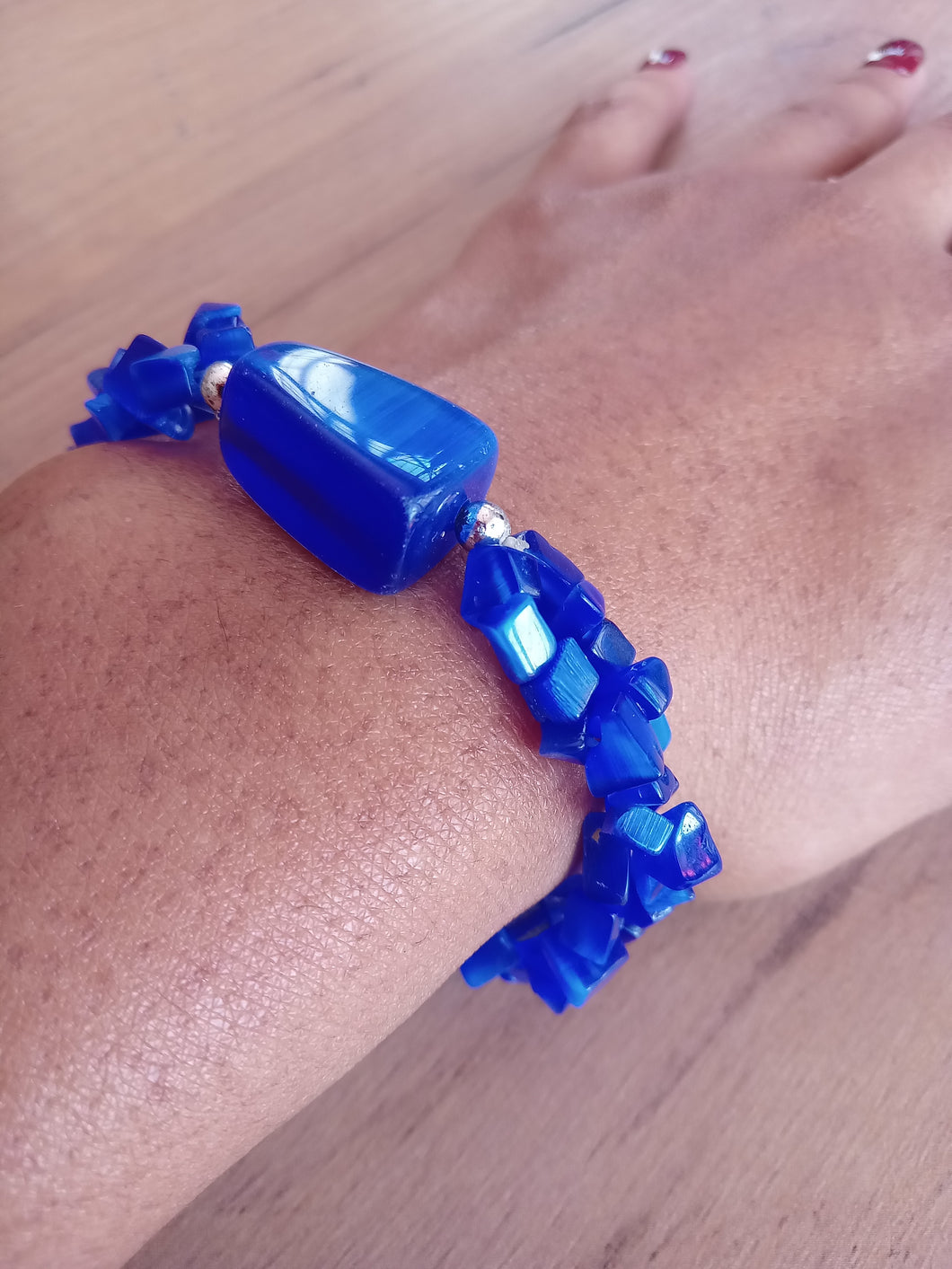 Electric blue stone bracelet *** double