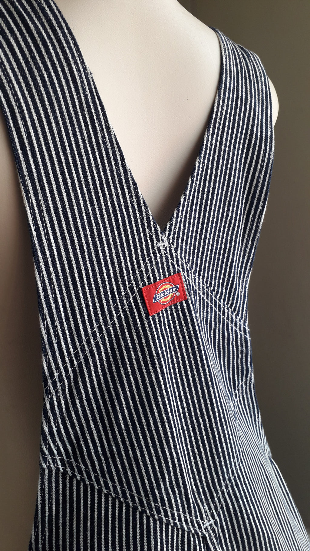 vintage Dickies navy stripe iconic overalls wide leg ::: L ^^^