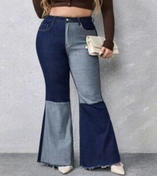 patch flare jeans unworn ::: 3X stretch
