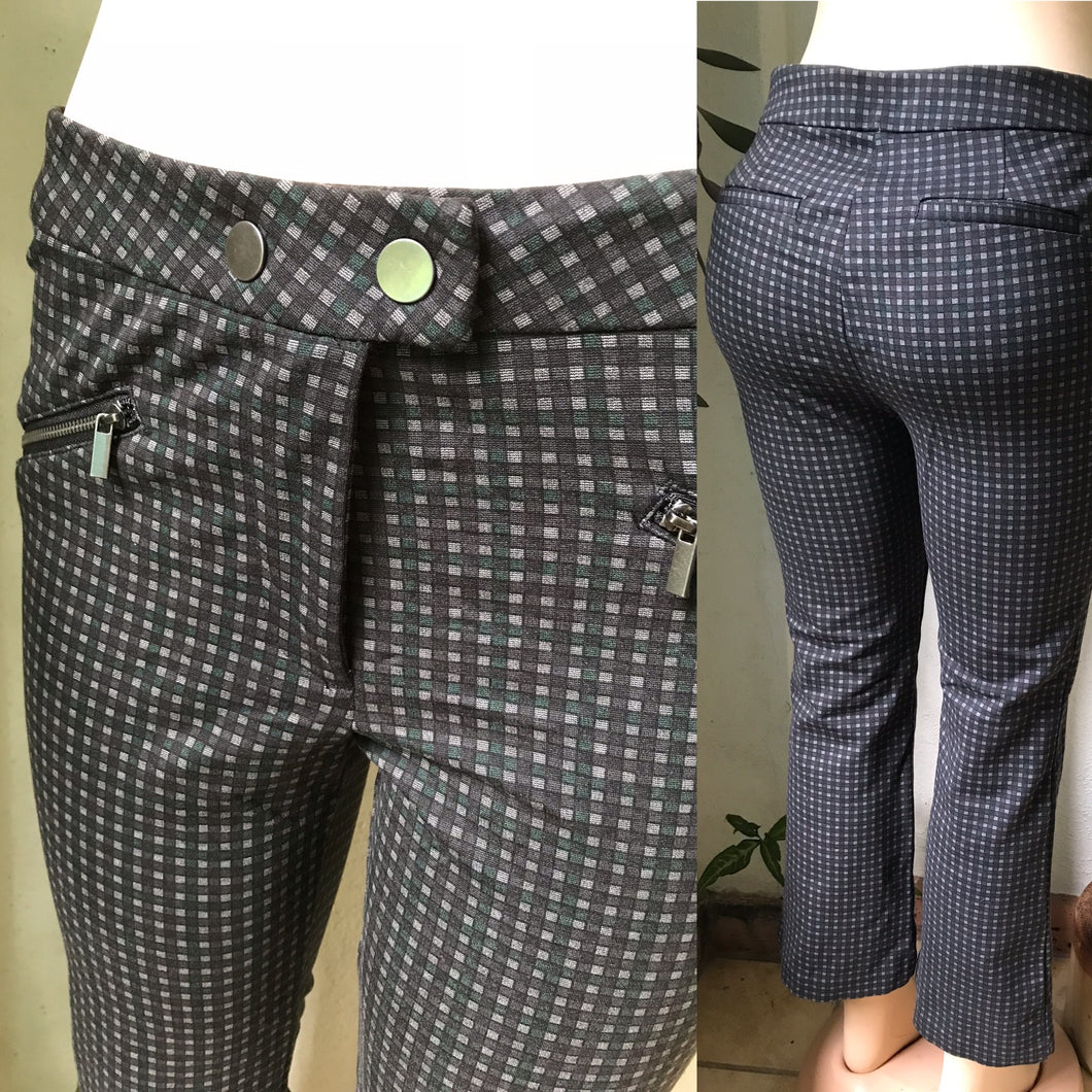 Fine Plaid Stretchy Professional Pants