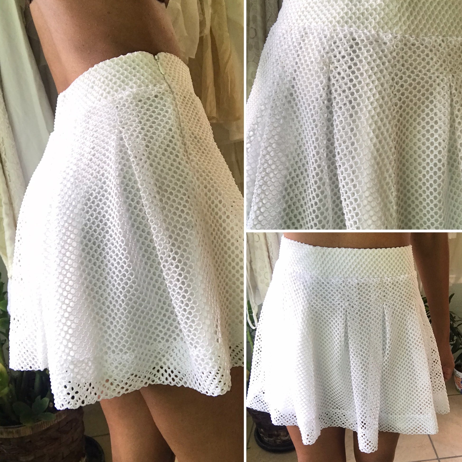 Banana Republic Skater Eyelet Skirt White Unworn •••