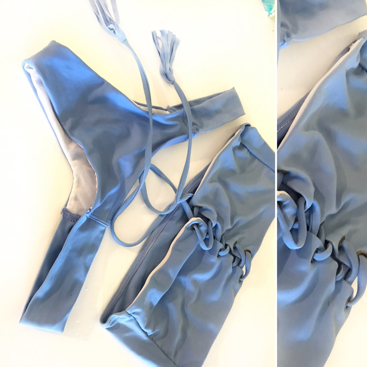 Blue Bikini Set Brazilian Cut