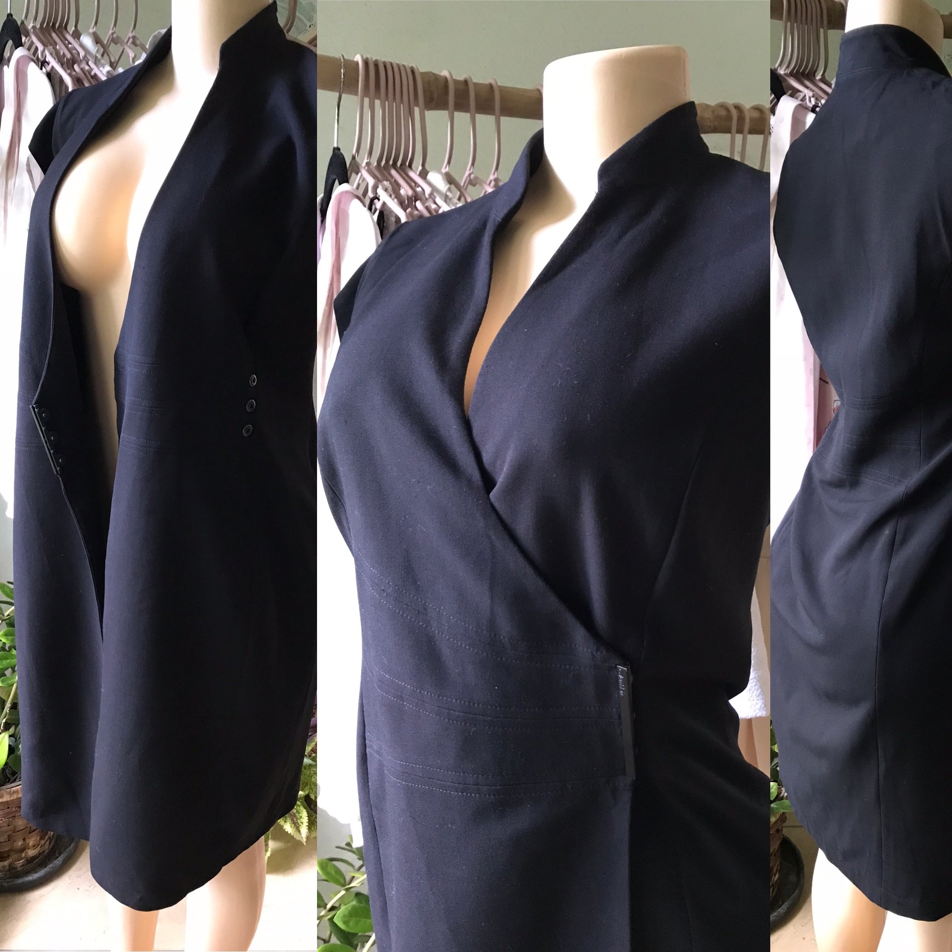 Calvin Klein Black Professional Wrap Dress