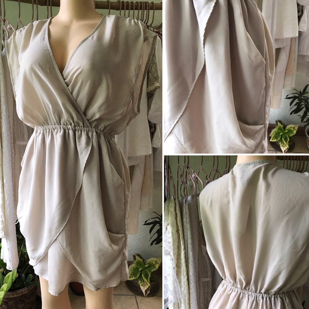 H&M Nude Slinky Brunch Dress Sleeveless •••