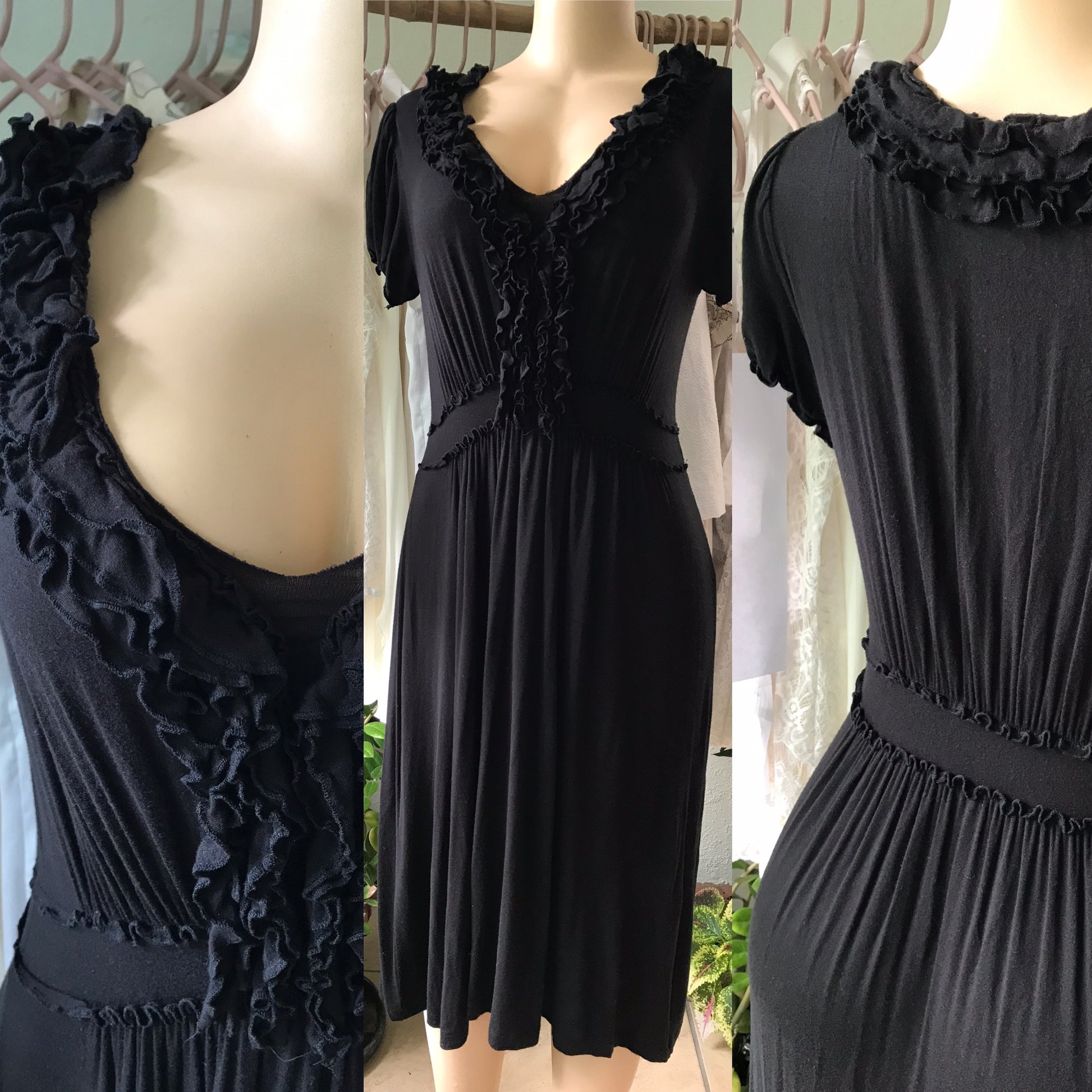 Basic Black Ruffle Dress Soft
