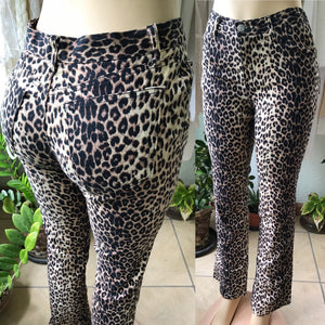 Retro Cheetah Mid Waist Stretchy Pants