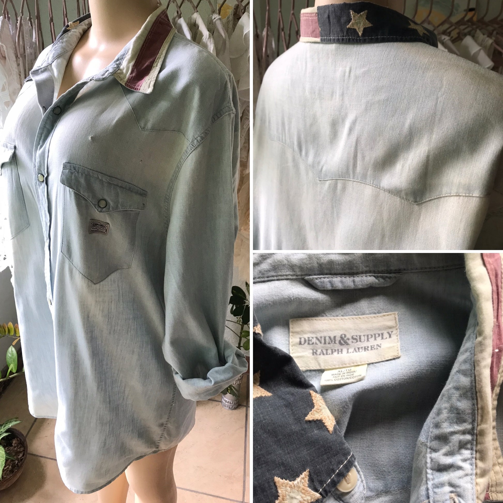 Denim & Supply : Ralph Lauren Light Wash Denim Shirt MENS