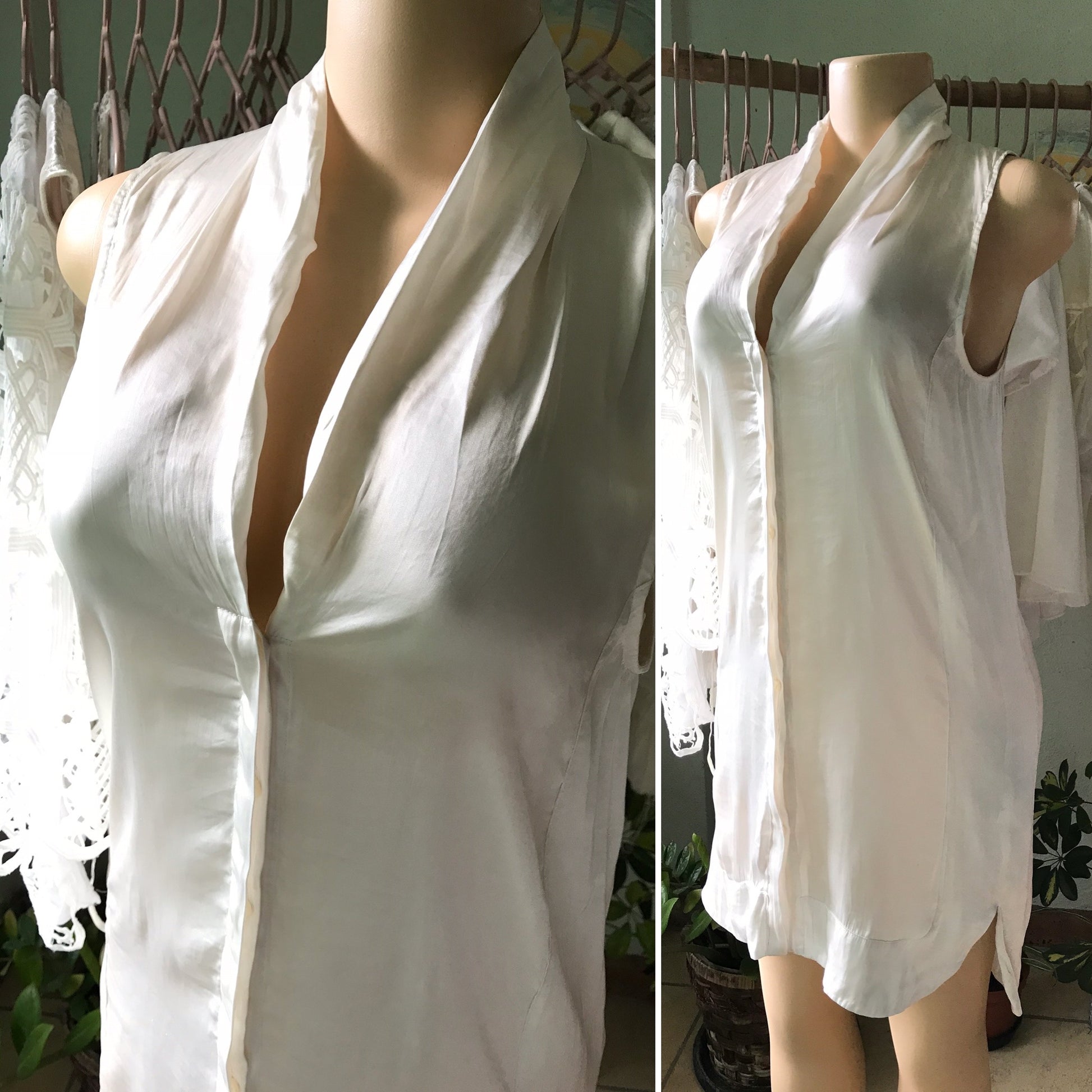 H&M Silky Shirt-Dress Concealed Buttons