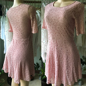 Blush Pink Babydoll Lace Dress