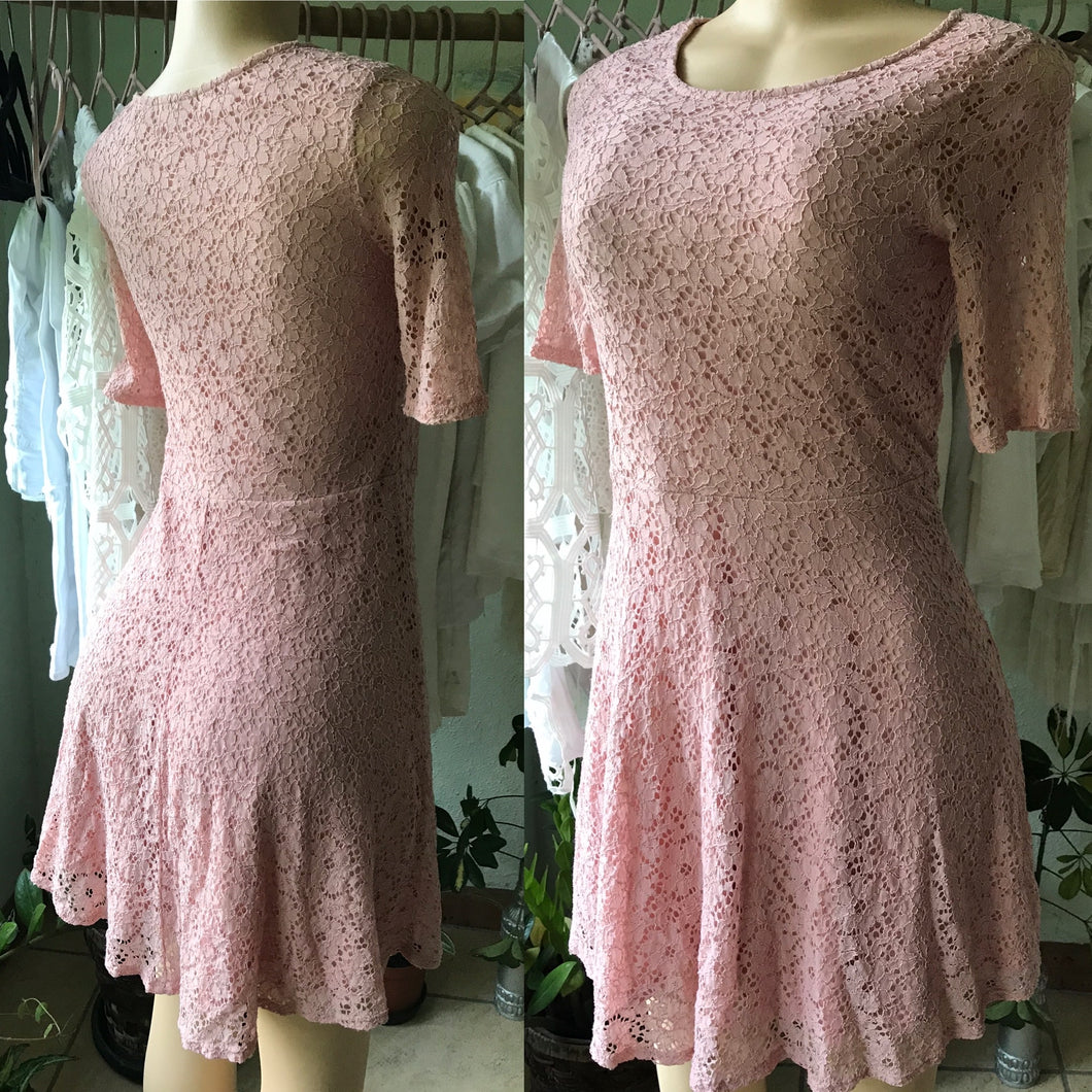 Blush Pink Babydoll Lace Dress