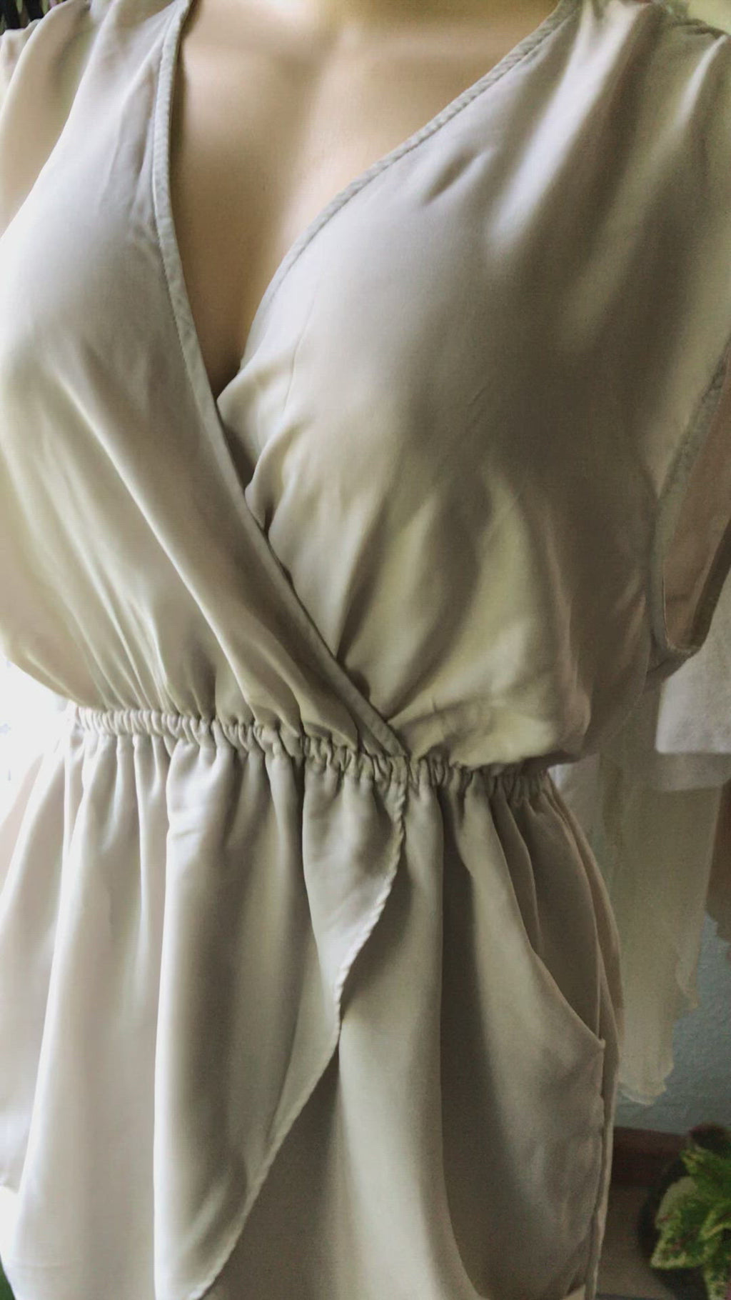 H&M Nude Slinky Brunch Dress Sleeveless •••