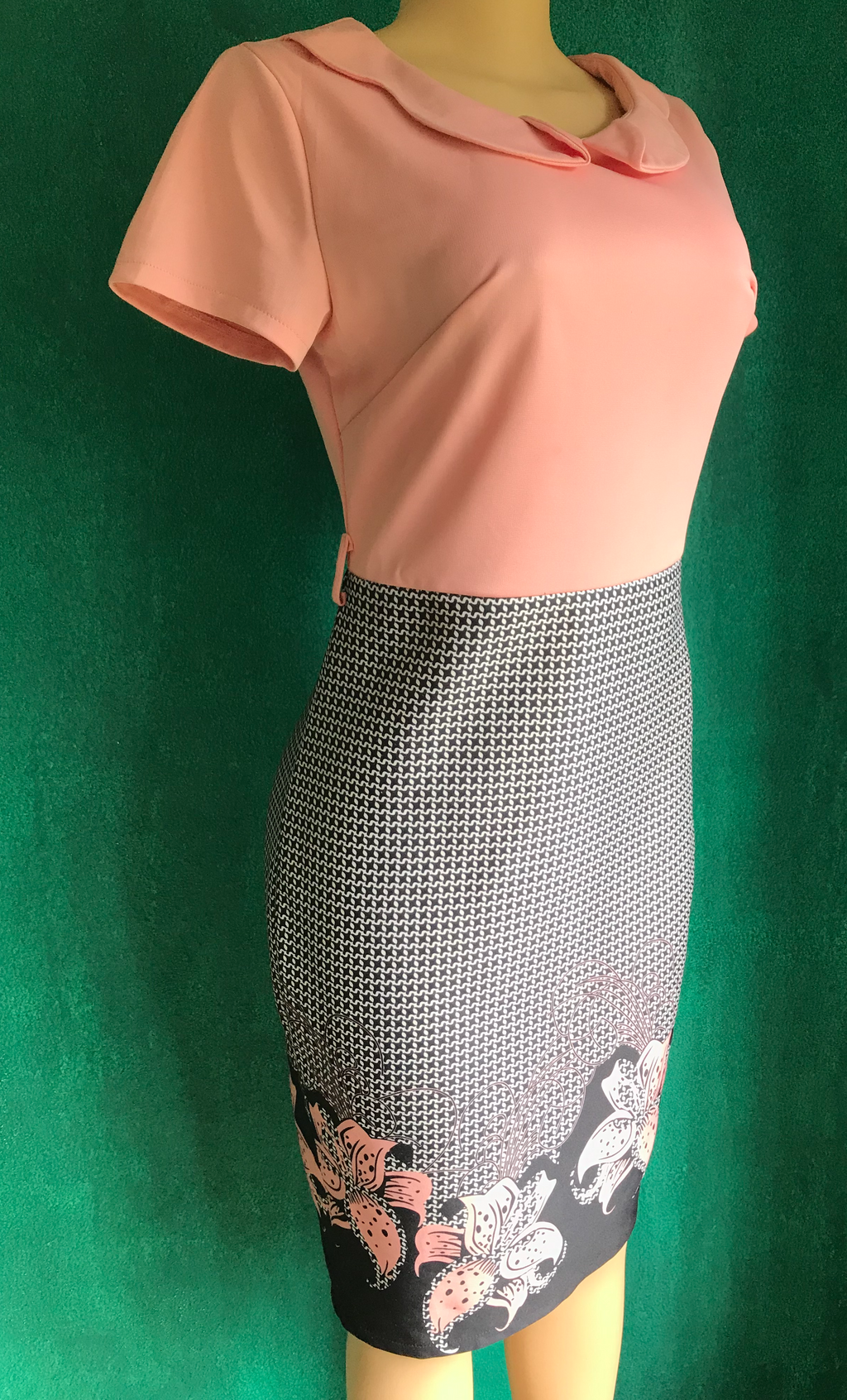 Pink & Black Flower Dress