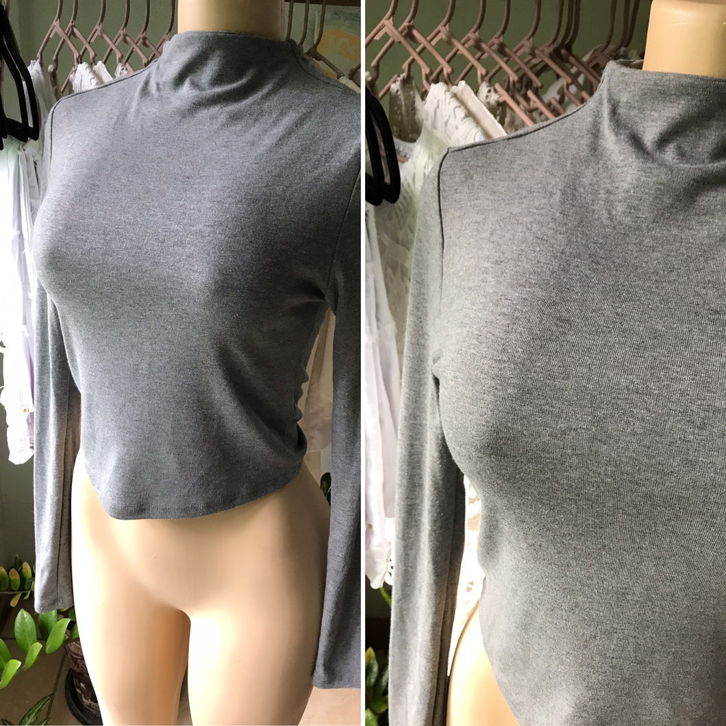 Active USA Collarless Grey Soft Sweater