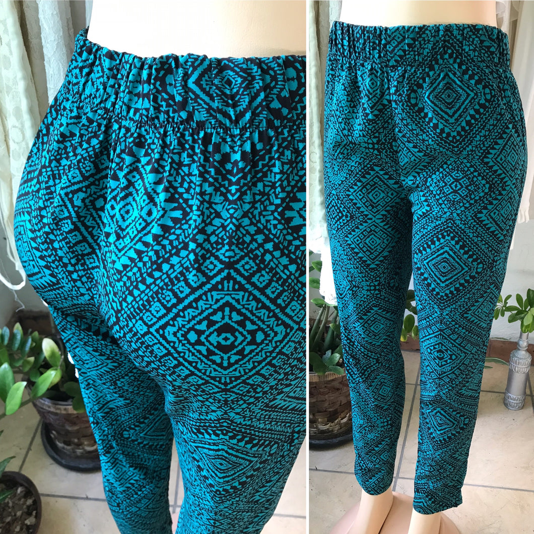 Turquise Cumfy Pattern Pants