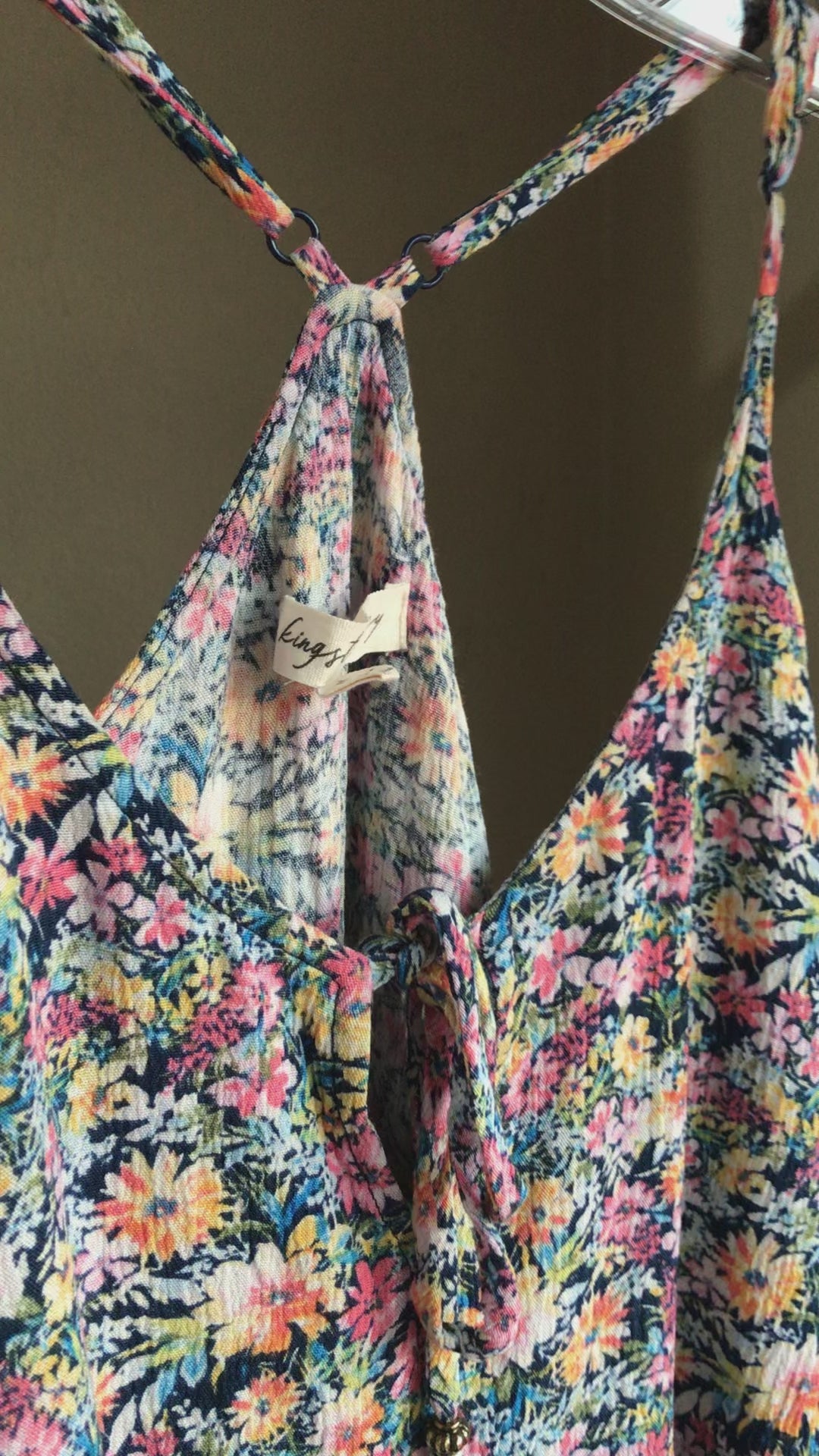 Pretty Floral Racer Back Flounce Top - M