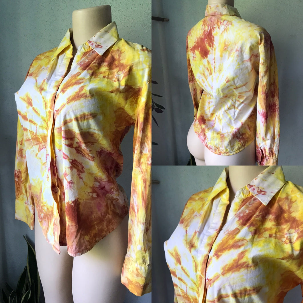 Banana Republic Tie Die Cotton Shirt Orange