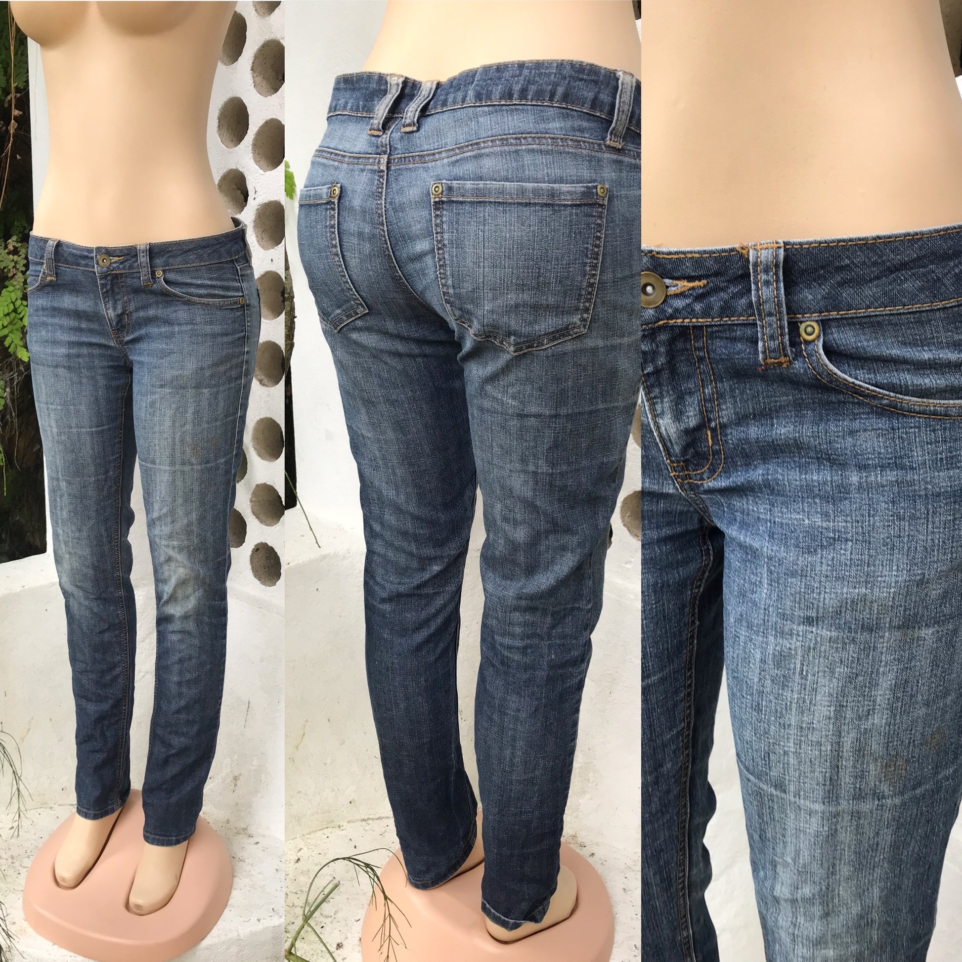 Basic Plain Skinny Jeans Classic Blue