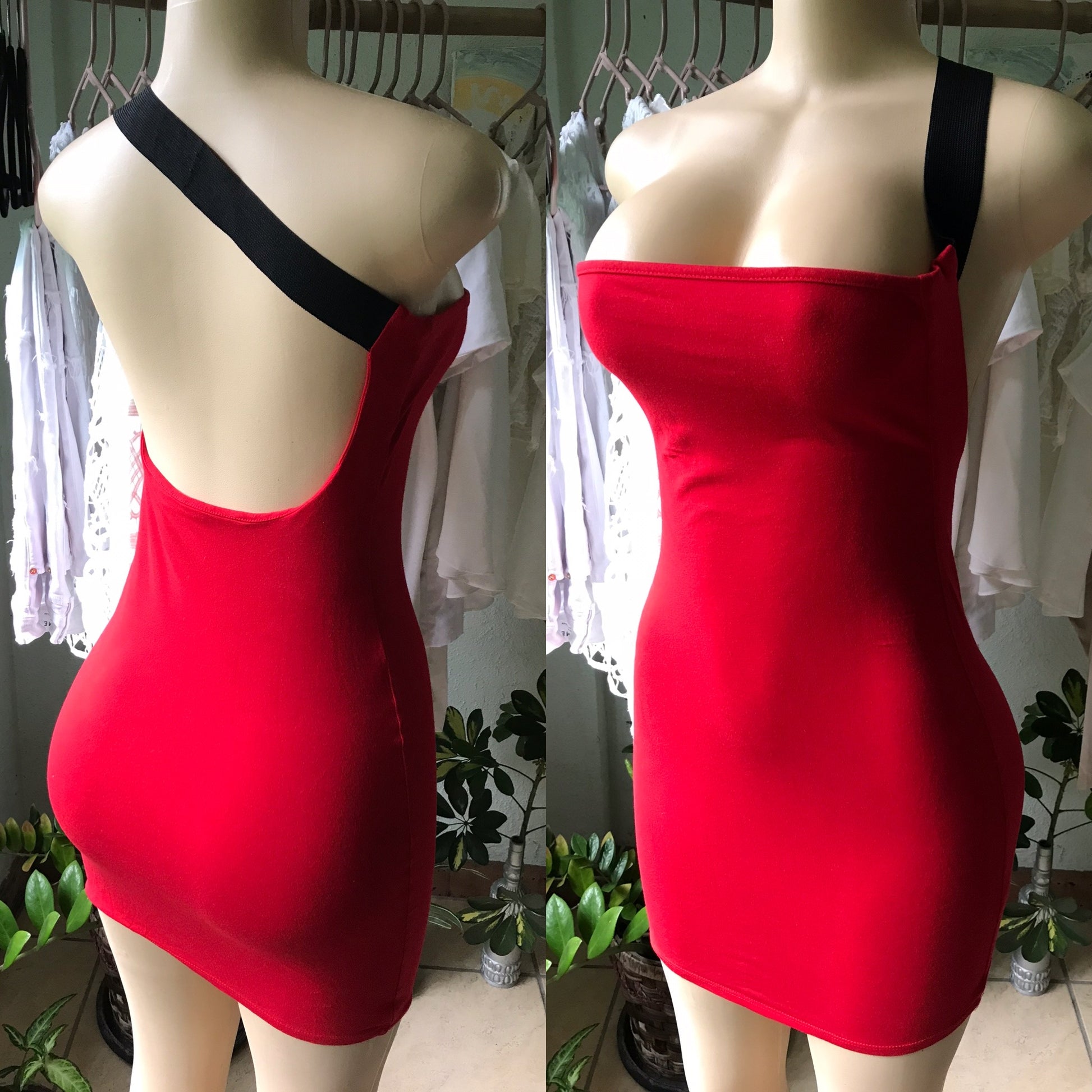 Asos UK Red Bodycon Dress One Strap •••