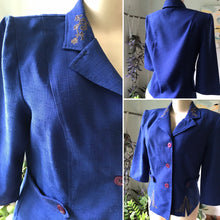 Load image into Gallery viewer, Vintage Blue Lightwear Blazer / Jacket Embroidery

