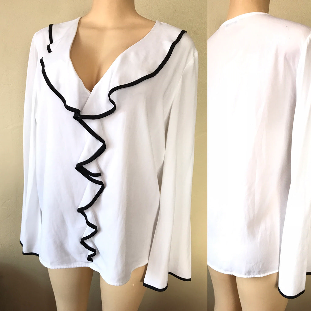Calvin Klein White Bell Sleeve Top PLUS
