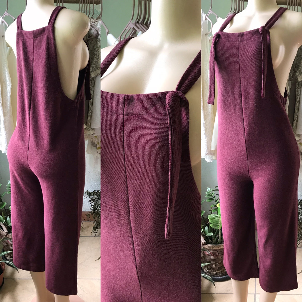 Boho Maroon Cotton Blend Soft Overalls