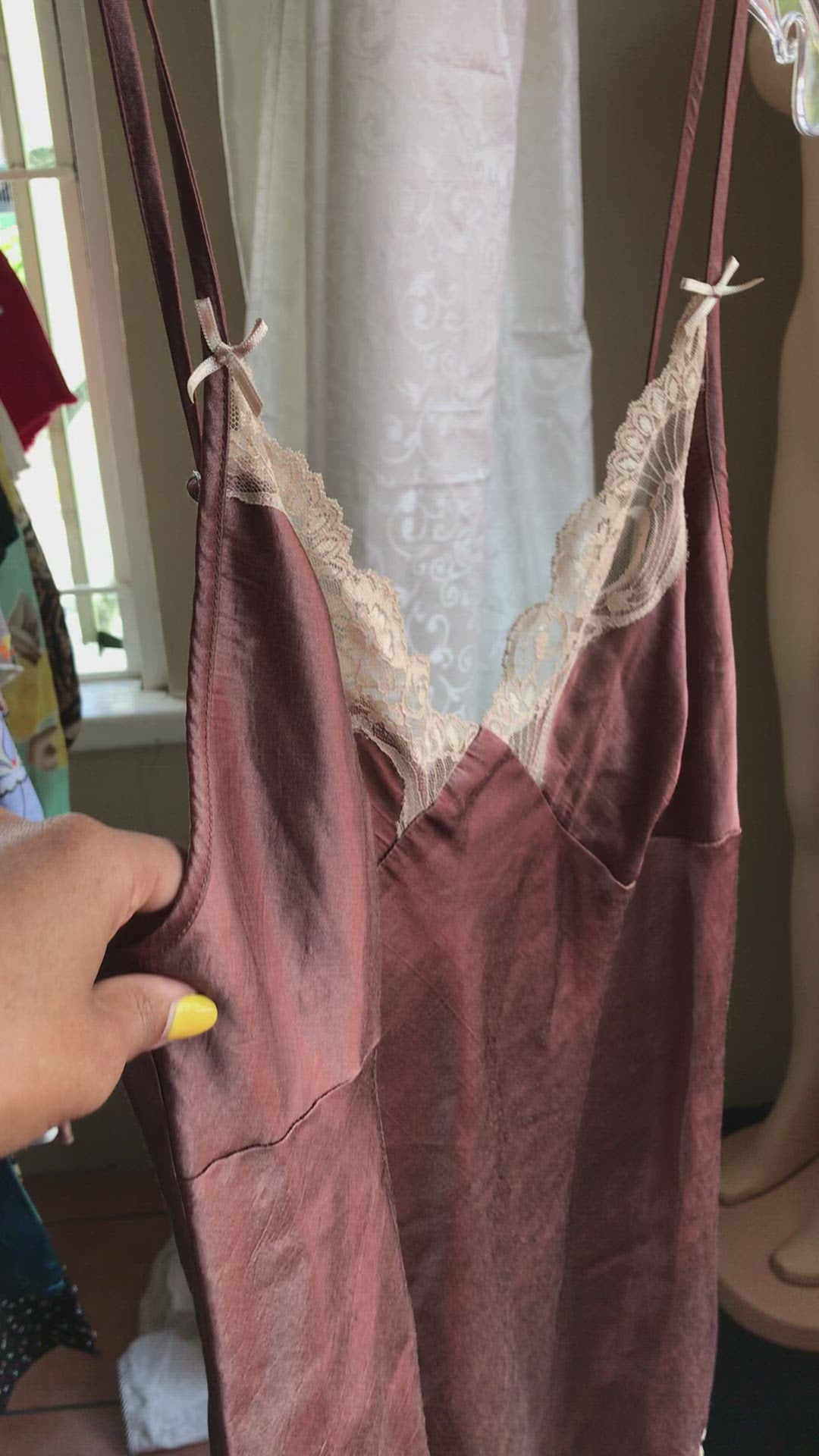 Vintage Chocolate Evening Slip Dress