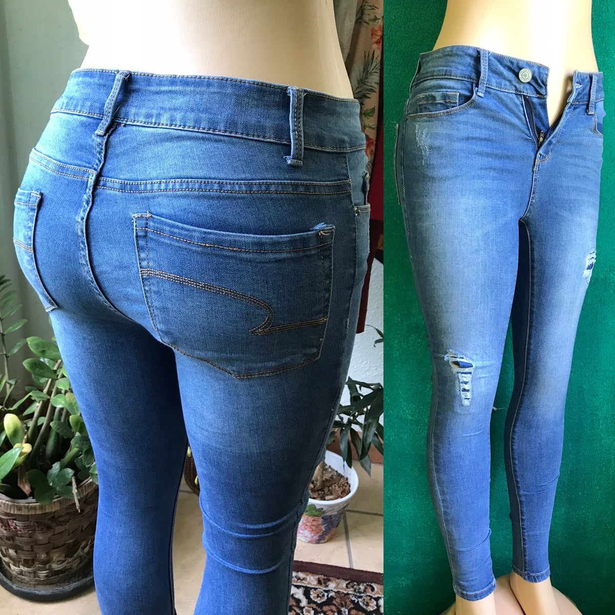Blue Skinny Jeans Road