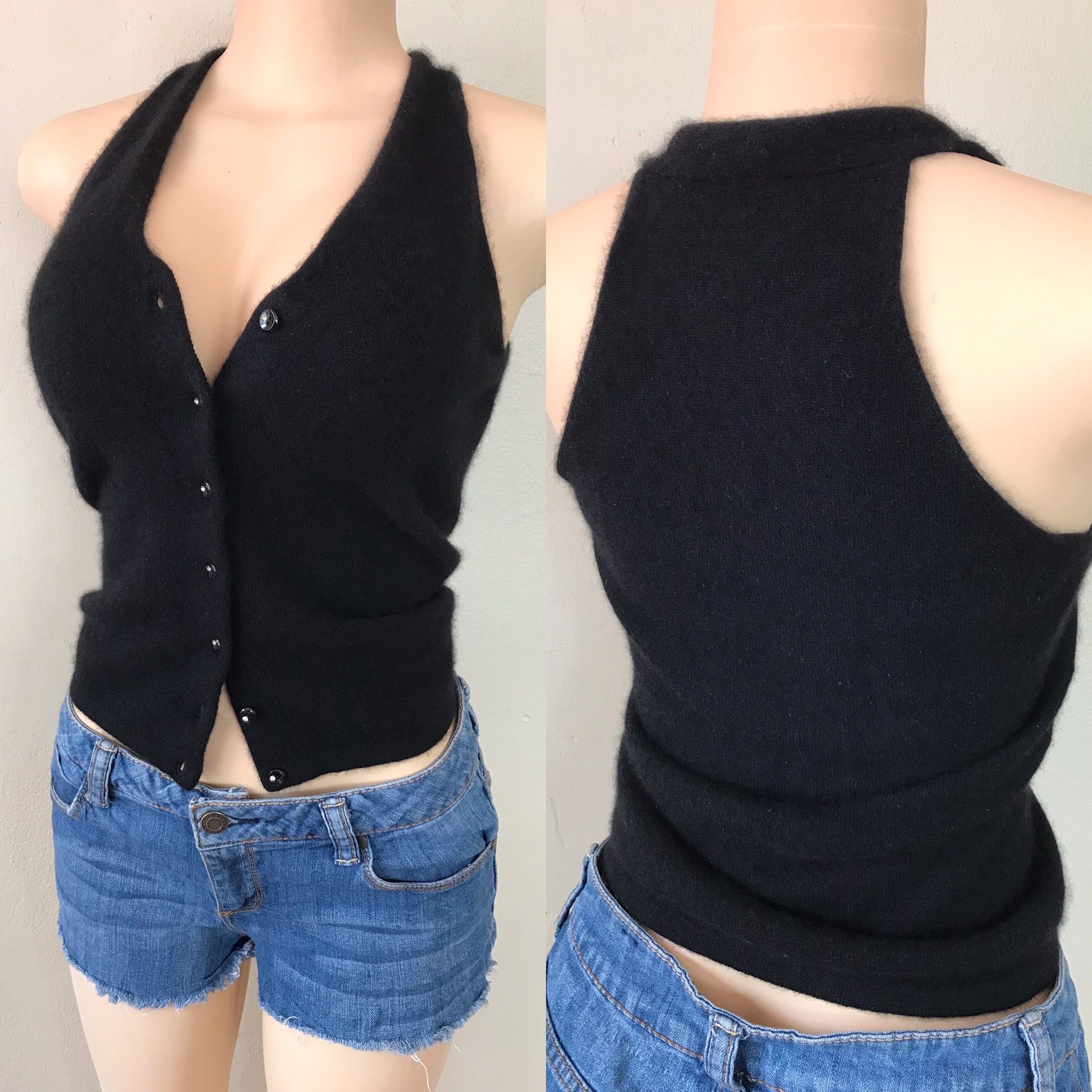Ann Taylor Soft Black Waistcoat Cardi